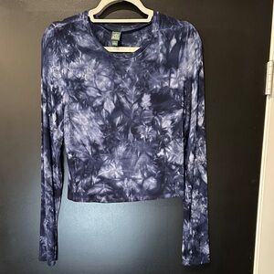 Wild Fable Navy Tie-Dye Long Sleeve Tee